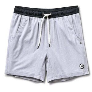 Vuori Kore 5" Short w Liner | Small | Platinum Dash (White-ish Gray)